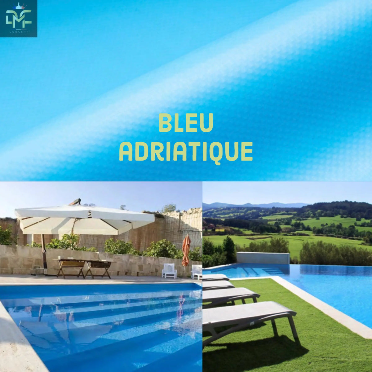 Liner piscine PVC armé 150/100e Uni avec vernis Renolit Alkorplan 2000 BLEU ADRIATIQUE Ma boutique