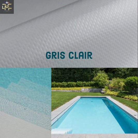 Liner piscine PVC armé 150/100e Uni avec vernis Renolit Alkorplan 2000 GRIS CLAIR Ma boutique